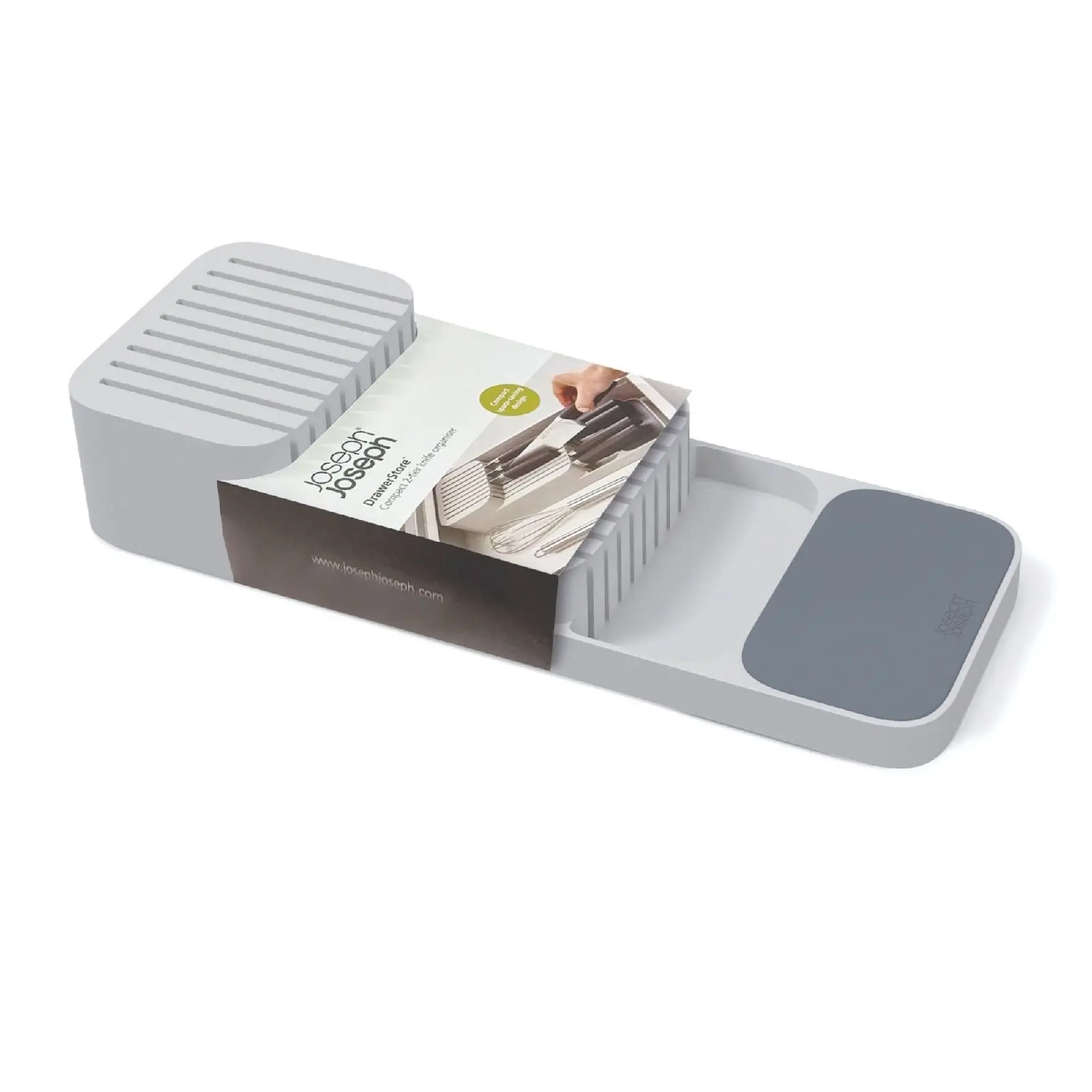 JOSEPH JOSEPH DRAWER STORE COMPACT 2 TIER KNIFE ORGANISER GREY - Home & Garden