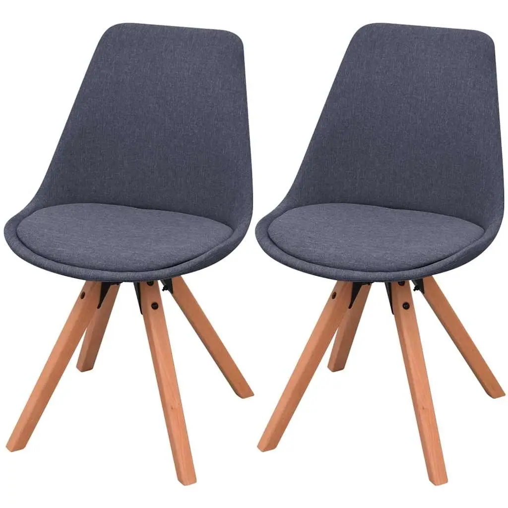 Dining Chairs 2 pcs Dark Grey Fabric 243564 - Furniture