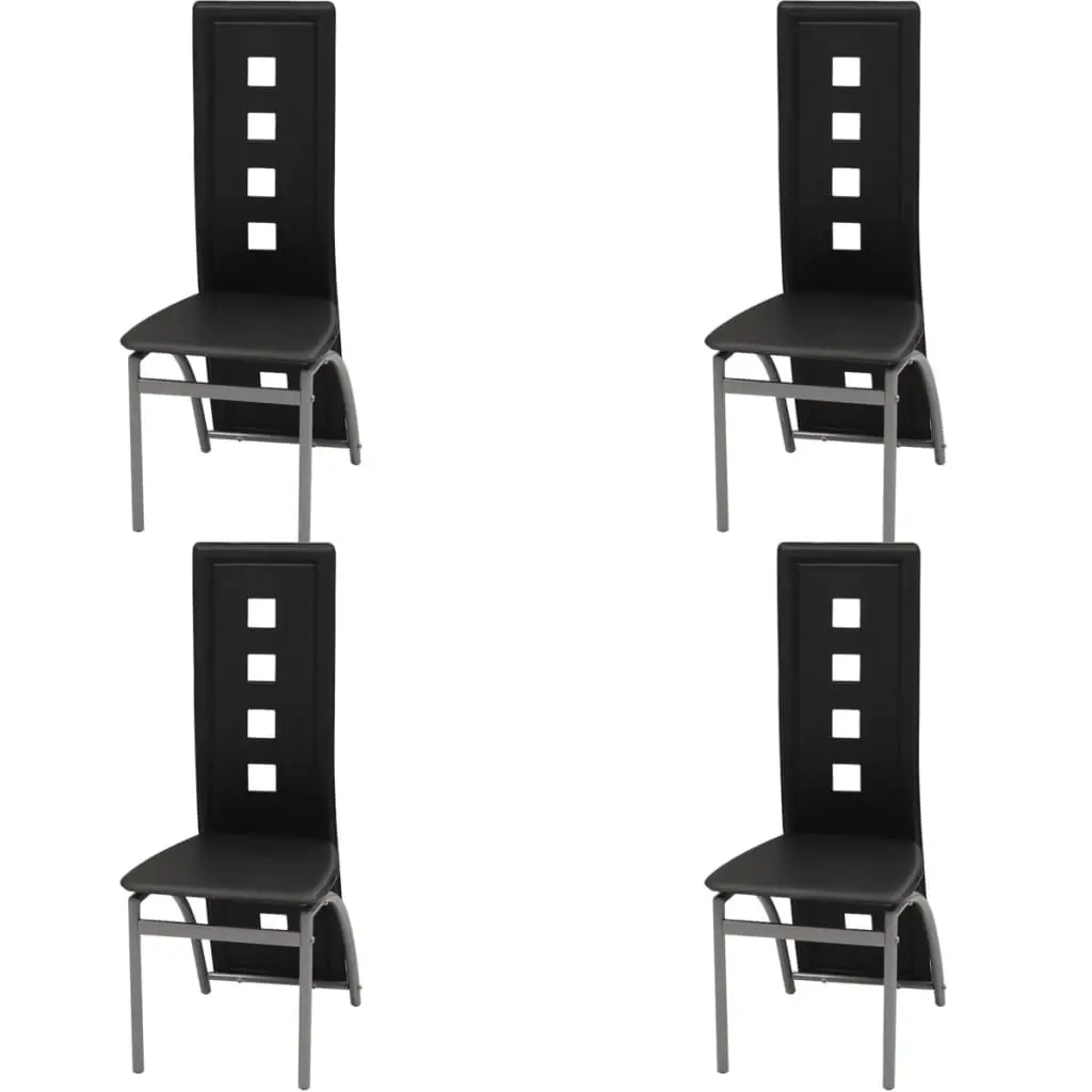 Dining Chairs 4 pcs Black Faux Leather 243645 - Shop Dining Chairs & Bar Stools