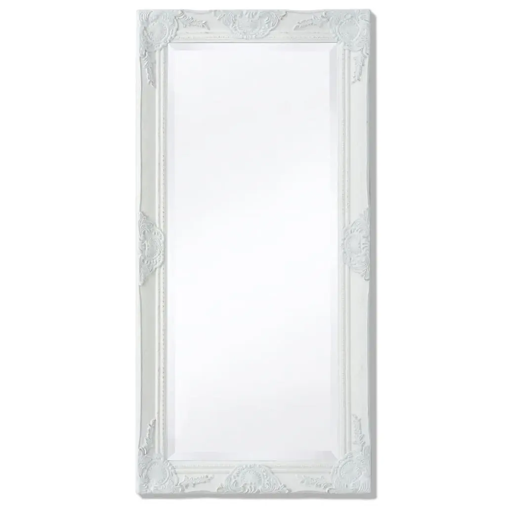 Wall Mirror Baroque Style 100x50 cm White 243679 - Home & Garden