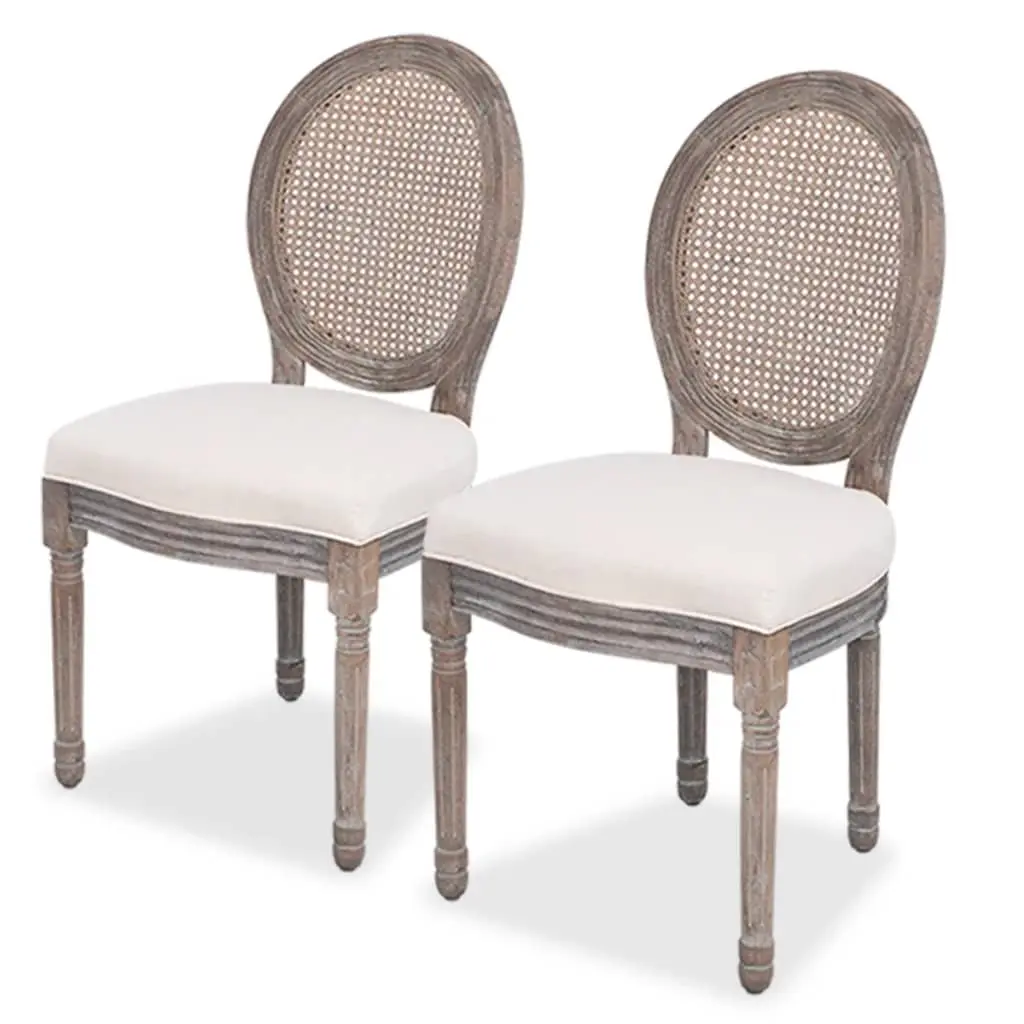 Dining Chairs 2 pcs Cream Fabric 244089 - Furniture
