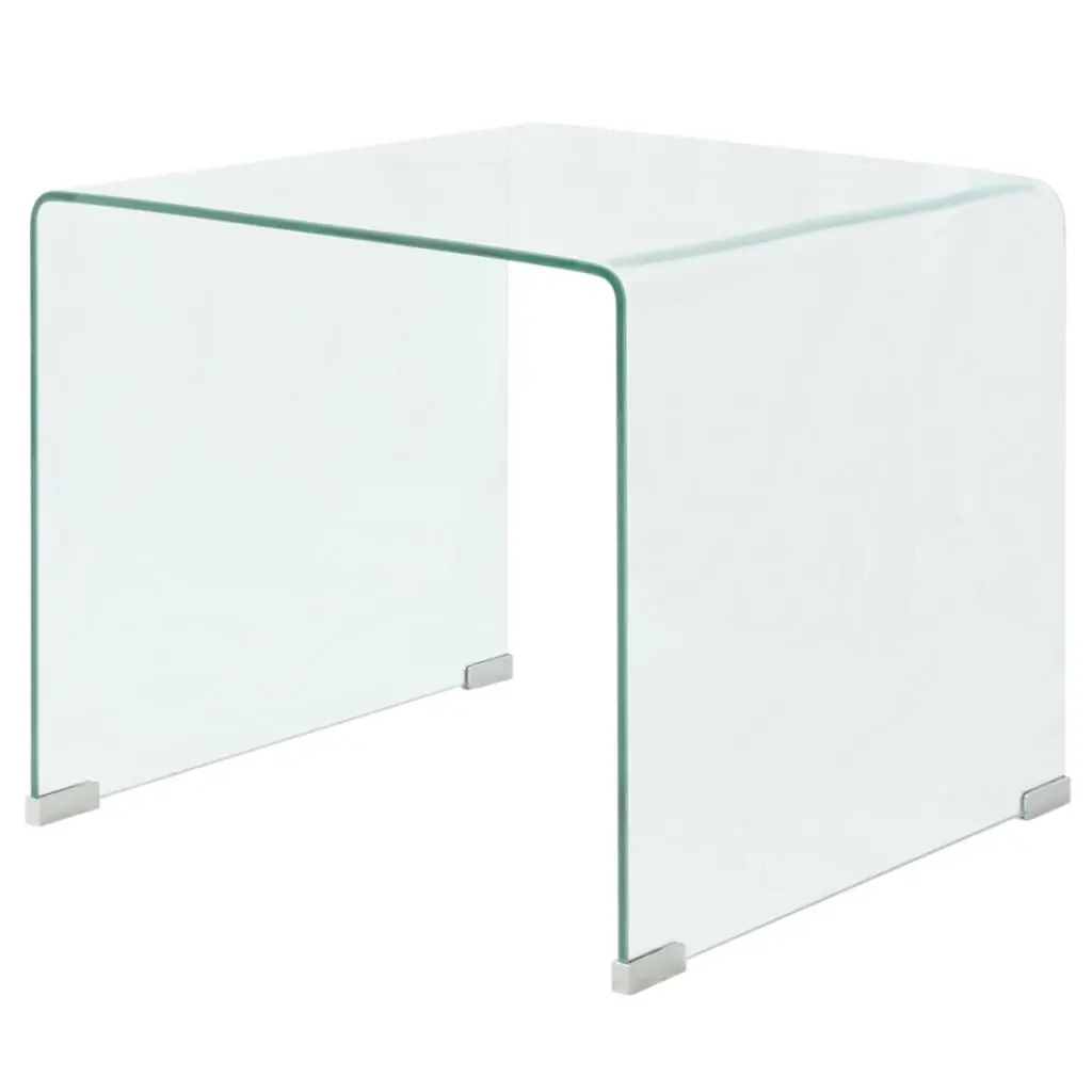 Coffee Table Tempered Glass 49.5x50x45 cm Clear 244188 - Furniture