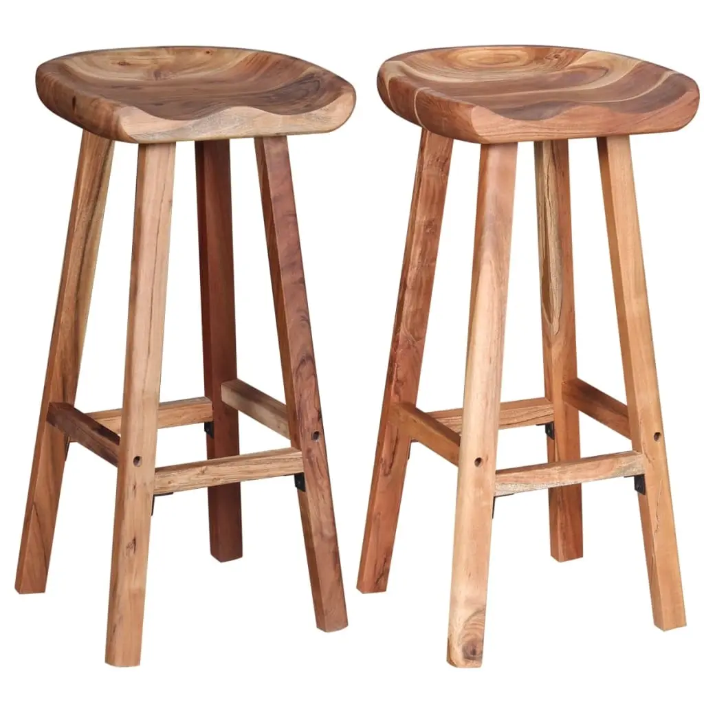 Bar Stools 2 pcs Solid Acacia Wood 244247 - Furniture