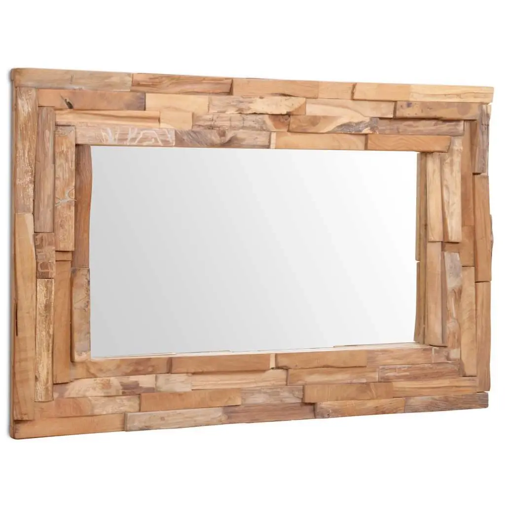 Decorative Mirror Teak 90x60 cm Rectangular 244563 - Home & Garden