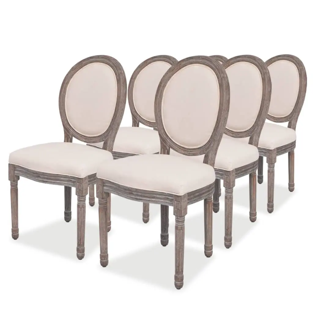 Dining Chairs 6 pcs Cream Fabric 274620 - Furniture