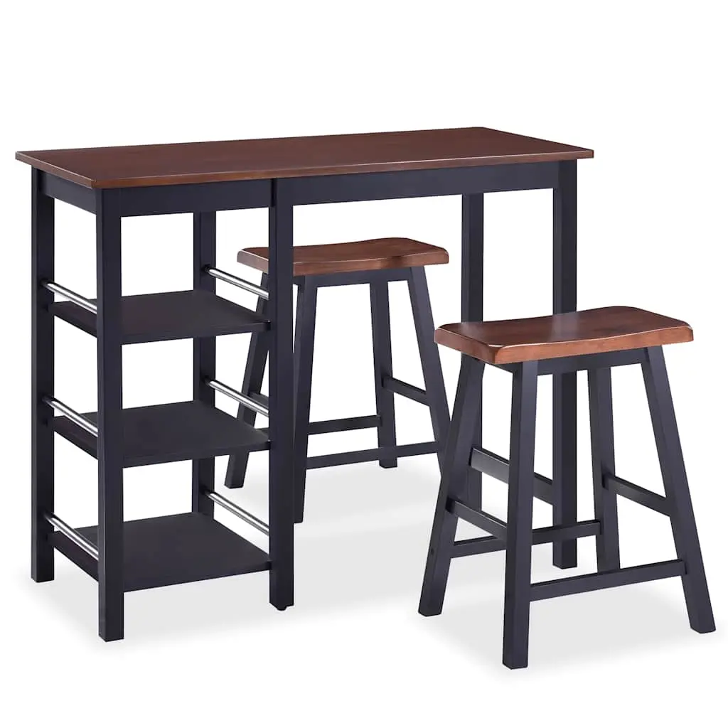 Bar Set 3 Pieces MDF Black 245363 - Furniture