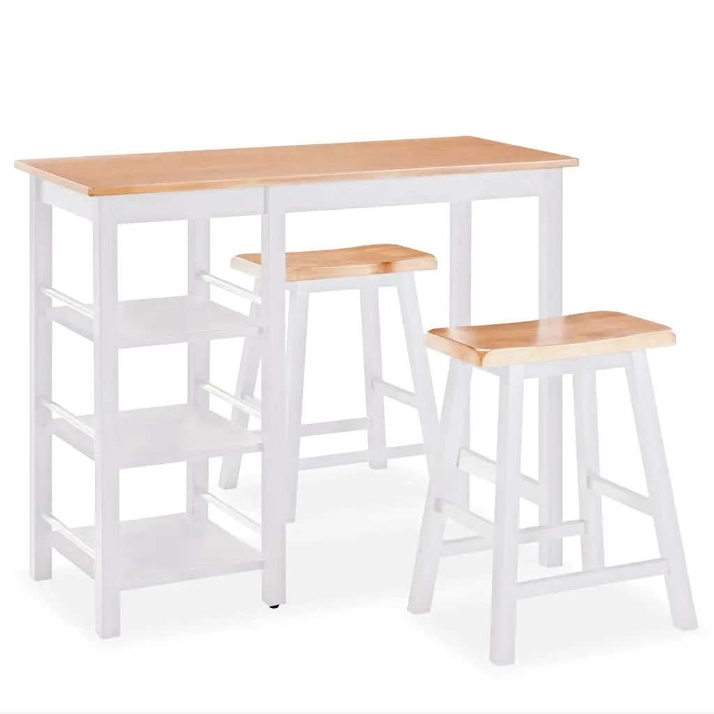 Bar Set 3 Pieces MDF White 245364 - Furniture