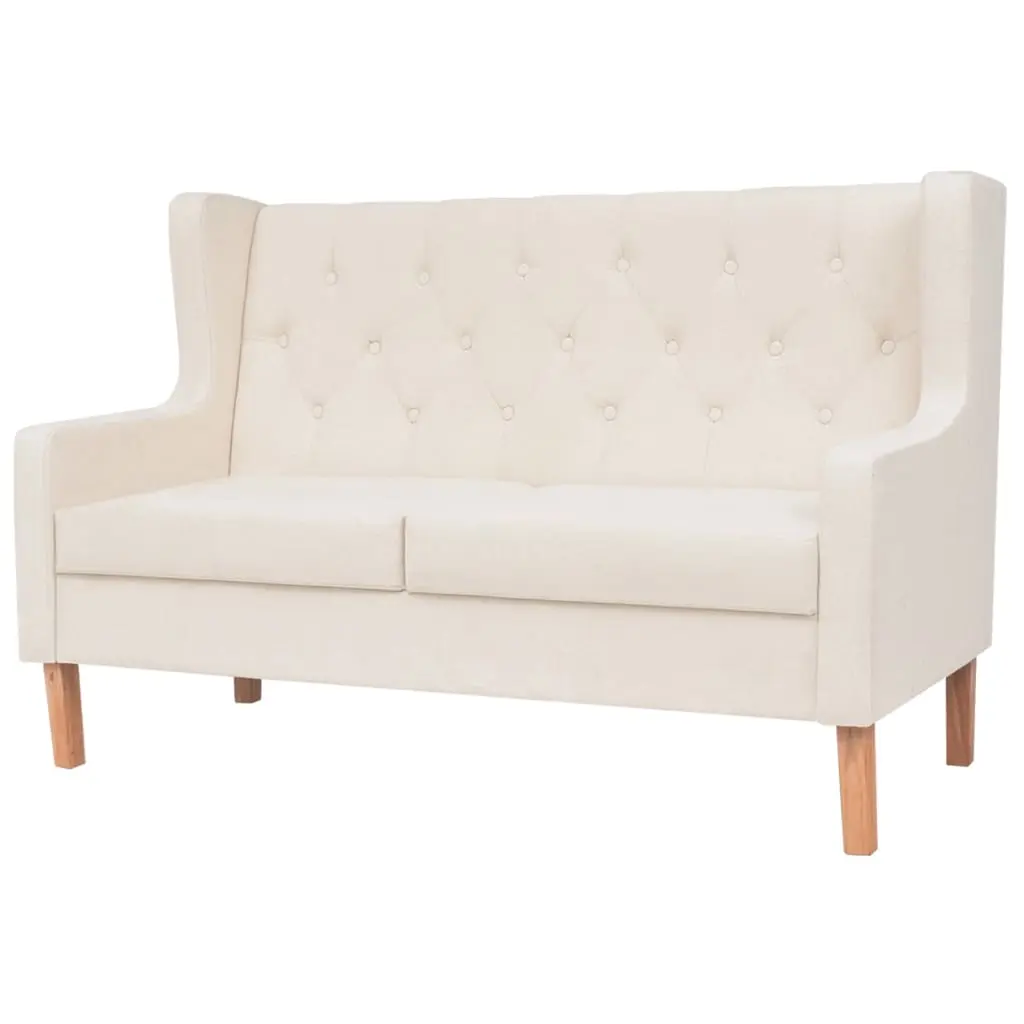 2-Seater Sofa Fabric Cream White 245450