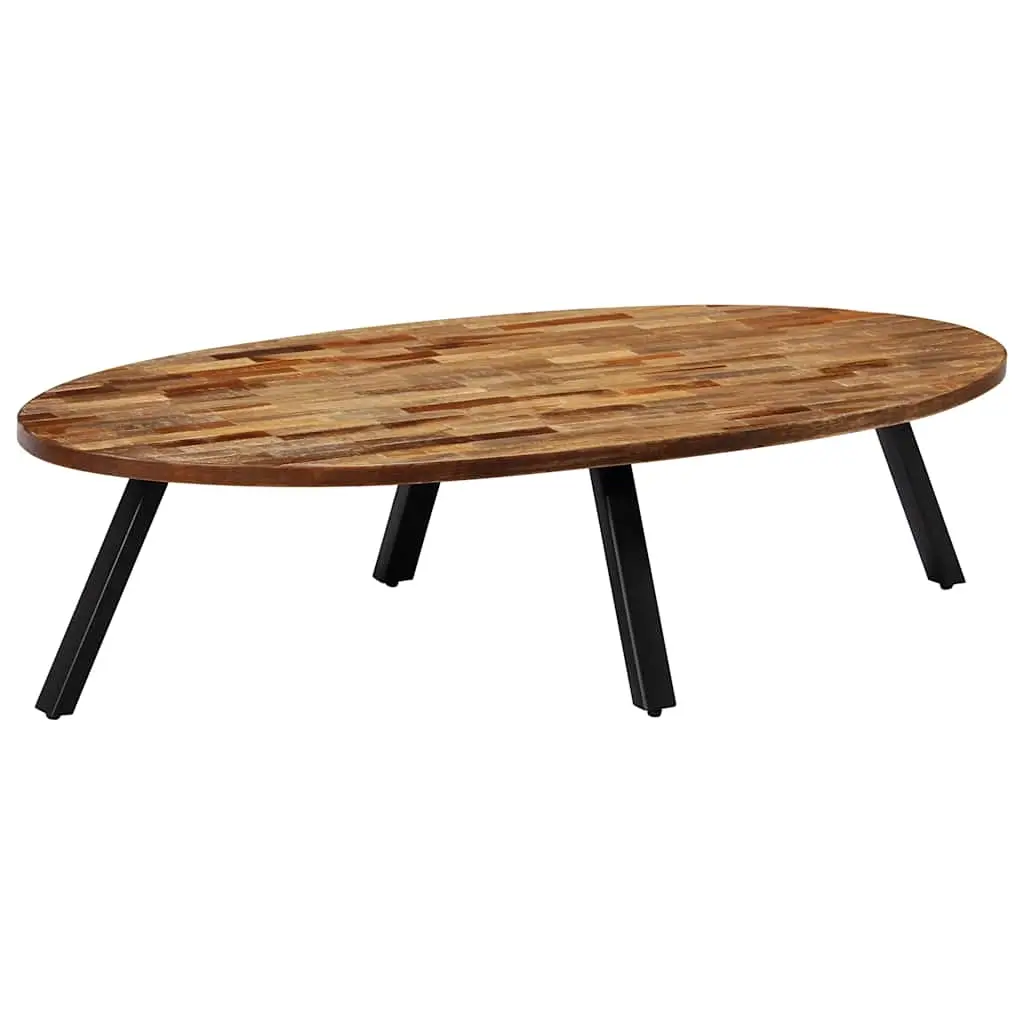 Coffee Table Solid Reclaimed Teak Oval 120x60x30 cm 245417 - Furniture