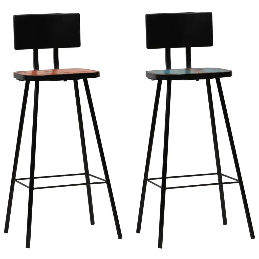 Bar Chairs 2 pcs Solid Reclaimed Wood 245392 - Furniture