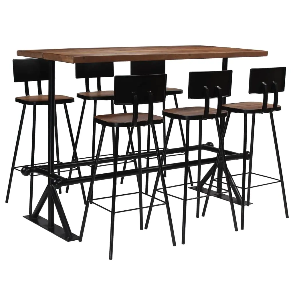Bar Set 7 Piece Solid Reclaimed Wood 245396 - Furniture