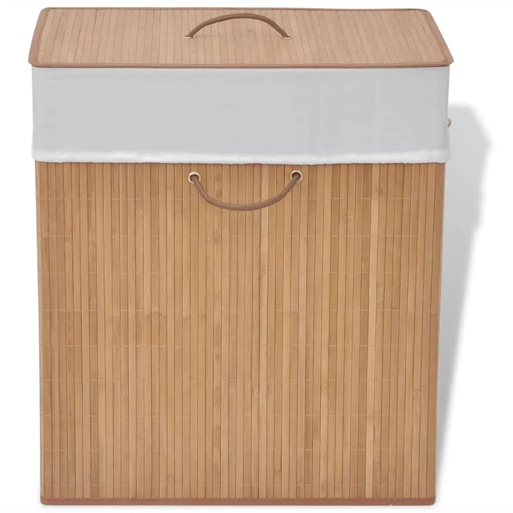 Bamboo Laundry Bin Rectangular Natural 245581 - Home & Garden