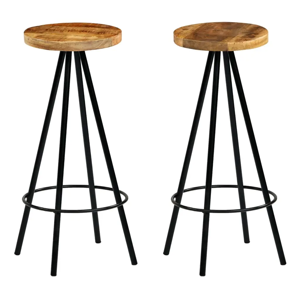 Bar Chairs 2 pcs Solid Mango Wood 246238 - Furniture