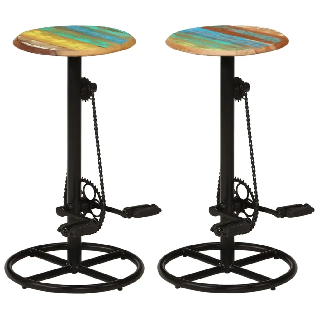 Bar Chairs 2 pcs Solid Reclaimed Wood 246412 - Furniture