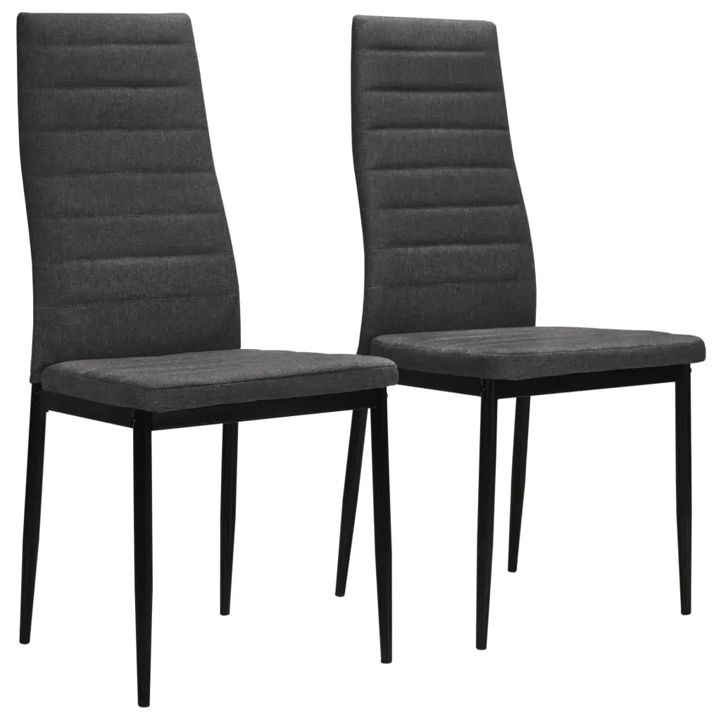 Dining Chairs 2 pcs Dark Grey Fabric 246179 - Furniture
