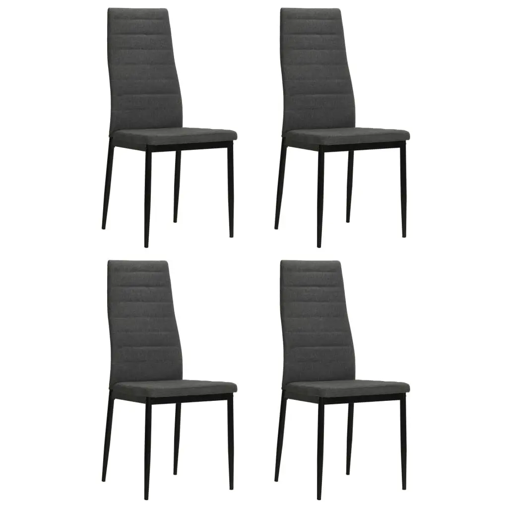 Dining Chairs 4 pcs Dark Grey Fabric 246180 - Furniture