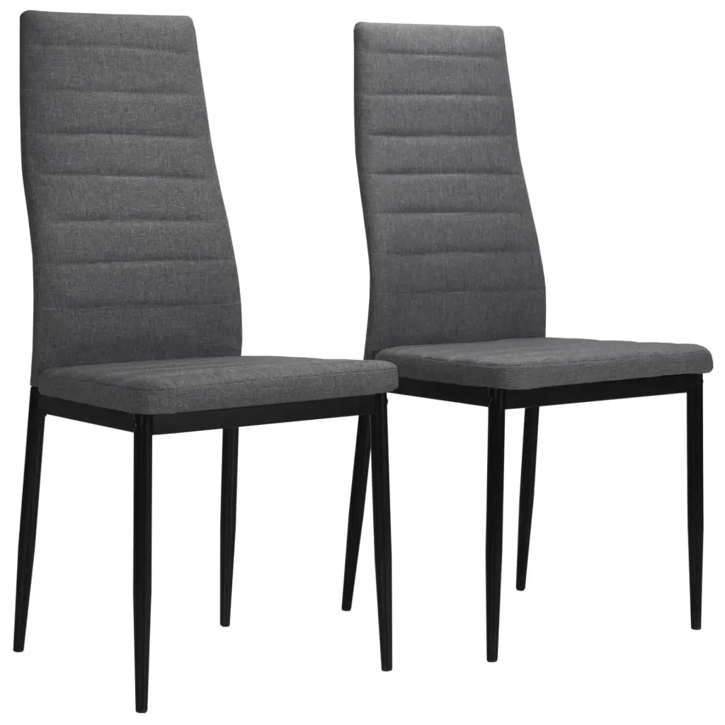 Dining Chairs 2 pcs Light Grey Fabric 246181 - Furniture
