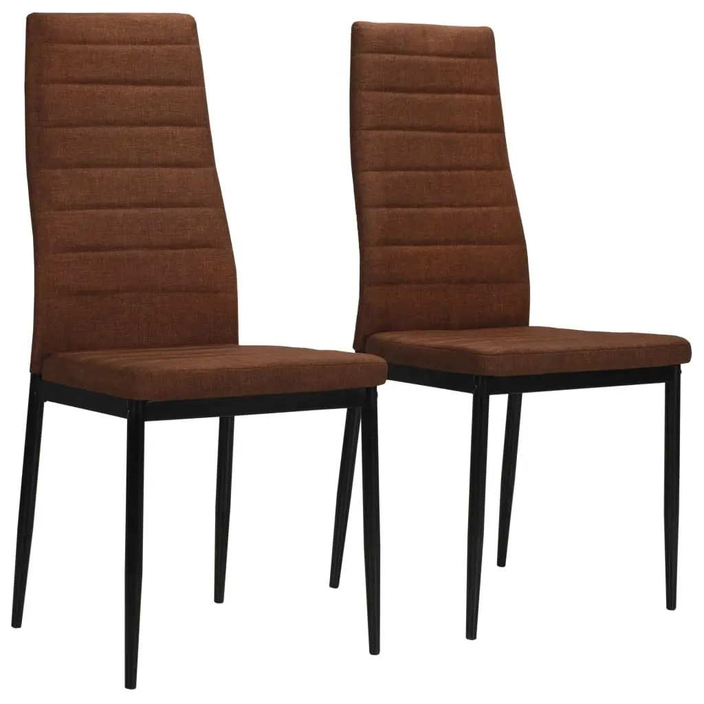 Dining Chairs 2 pcs Brown Fabric 246183 - Furniture
