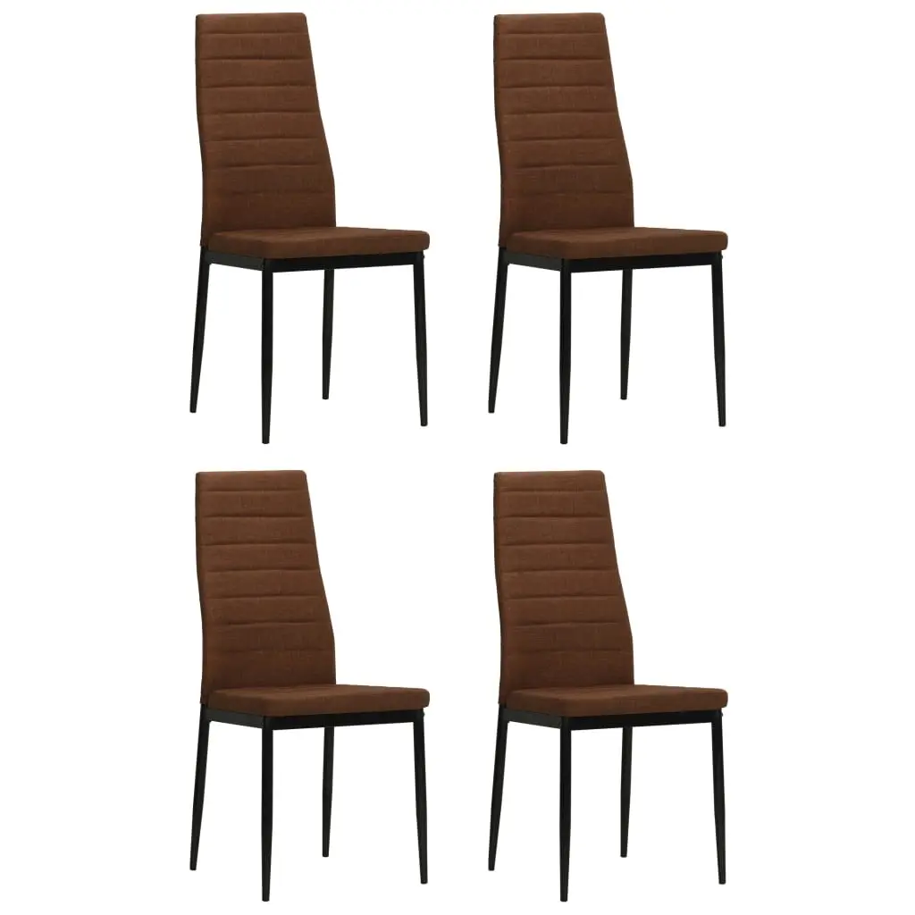 Dining Chairs 4 pcs Brown Fabric 246184 - Furniture