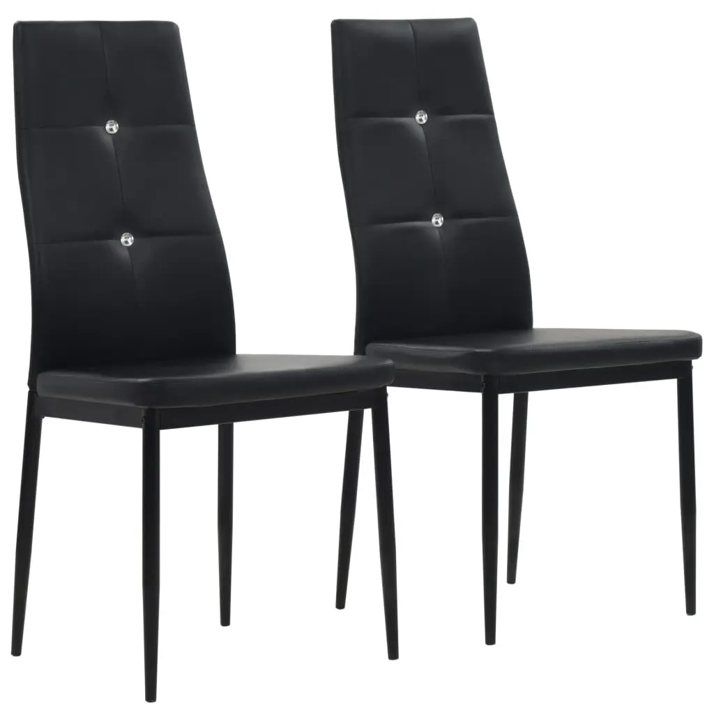 Dining Chairs 2 pcs Black Faux Leather 246187 - Furniture