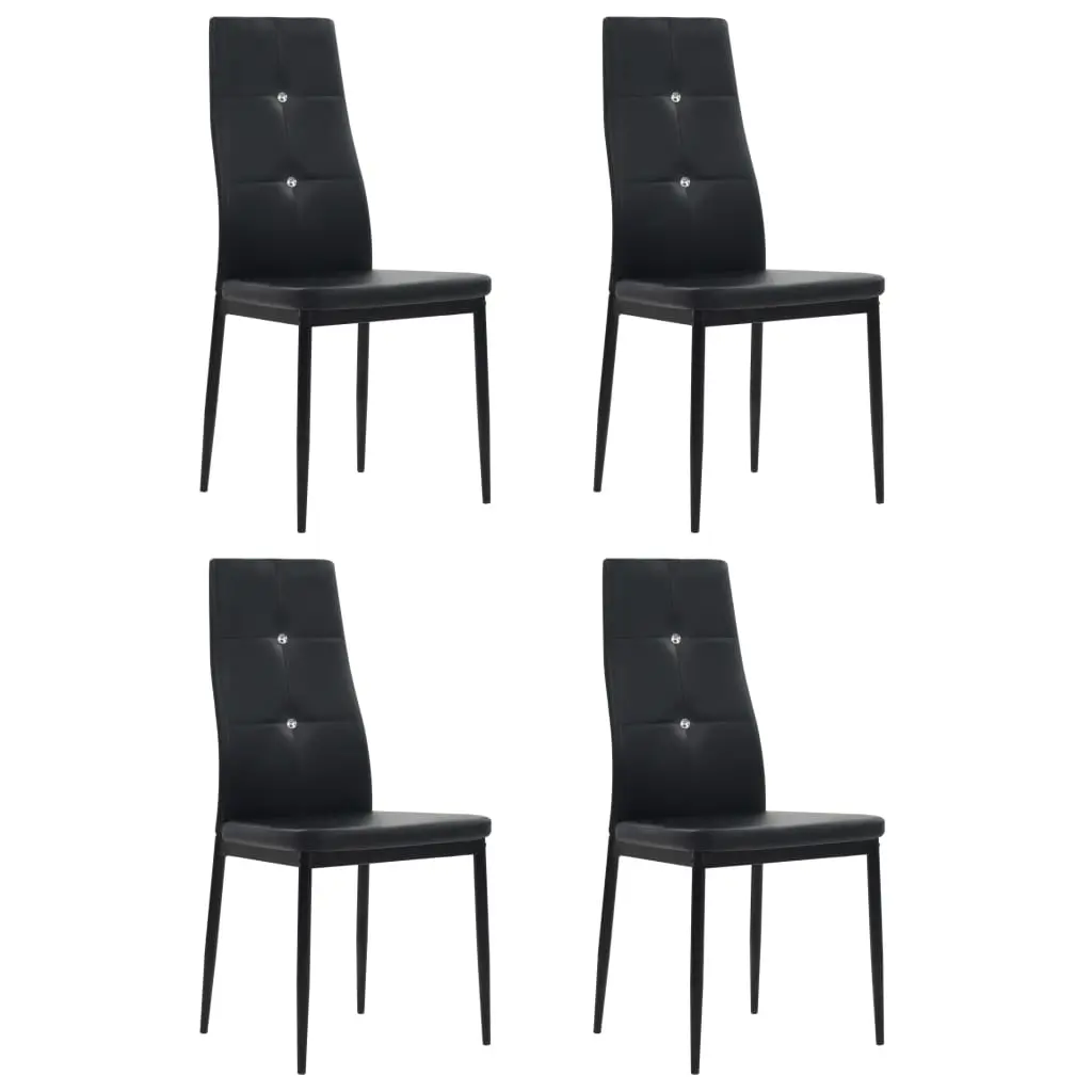 Dining Chairs 4 pcs Black Faux Leather 246188 - Furniture