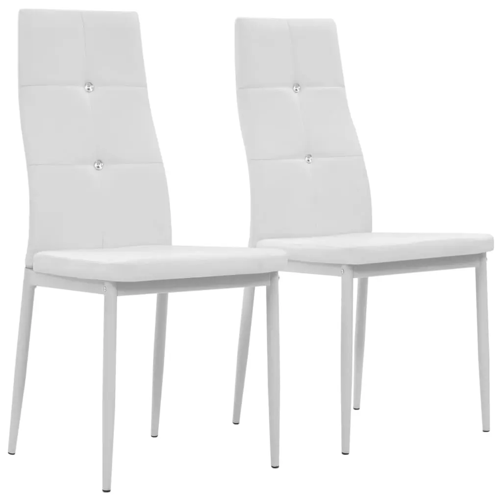 Dining Chairs 2 pcs White Faux Leather 246189 - Furniture