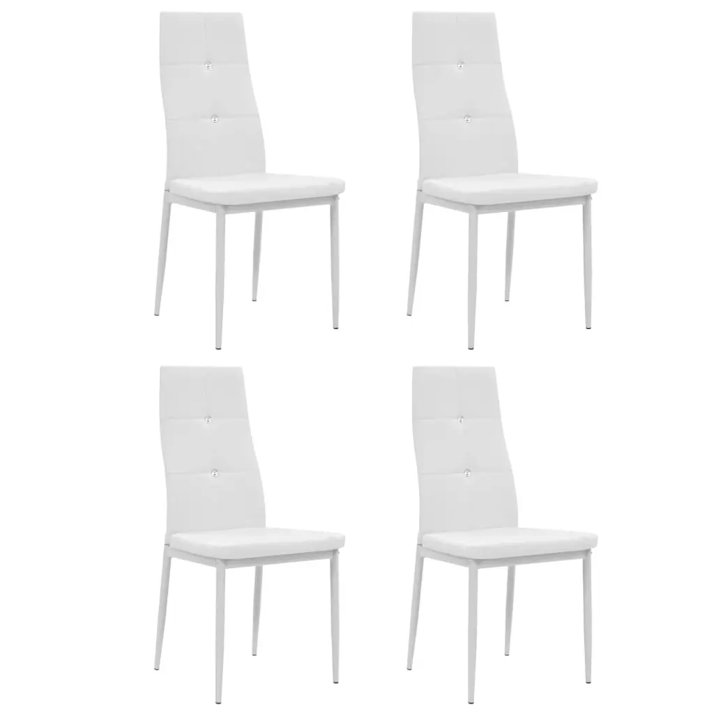 Dining Chairs 4 pcs White Faux Leather 246190 - Furniture