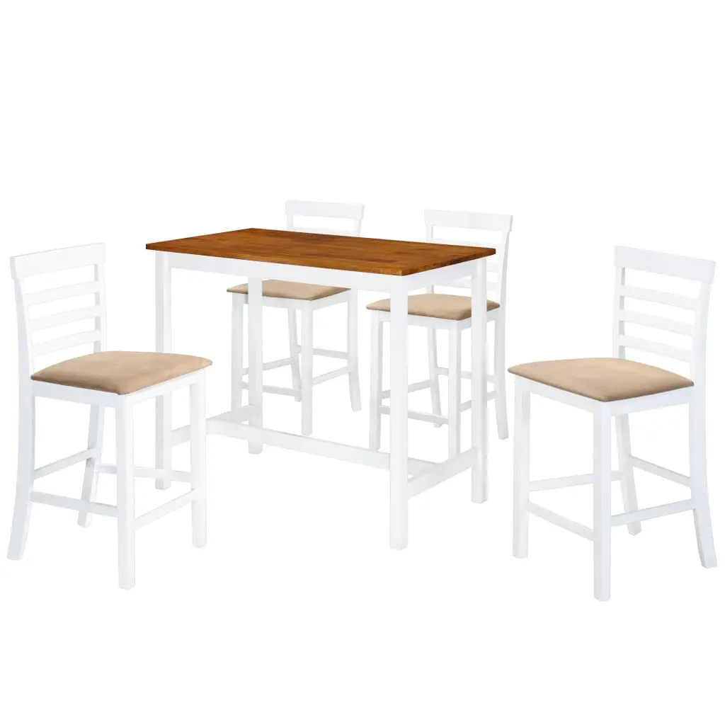 Bar Table and Stool Set 5 Pieces MDF Dark Brown 275234 - Furniture