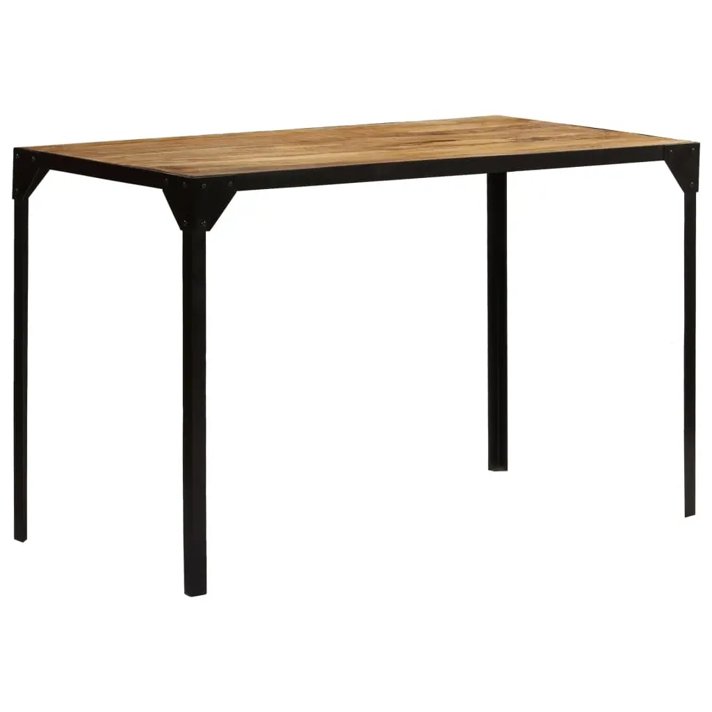 Dining Table Solid Rough Mange Wood and Steel 120 cm 246630 - Furniture