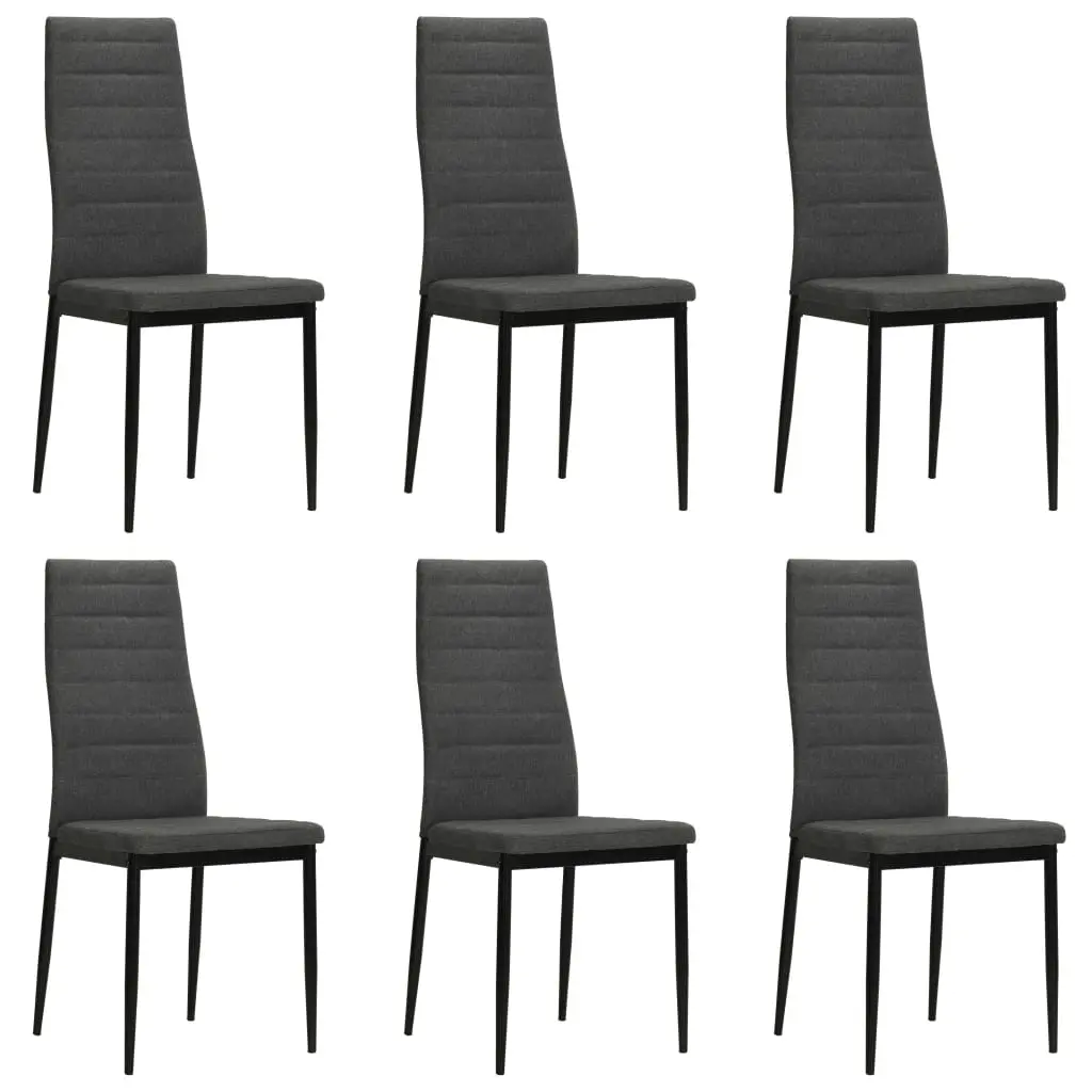 Dining Chairs 6 pcs Dark Grey Fabric 275379 - Furniture