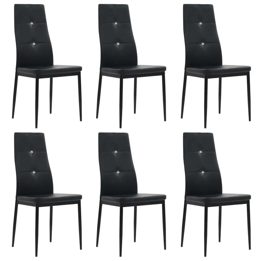 Dining Chairs 6 pcs Black Faux Leather 275435 - Furniture