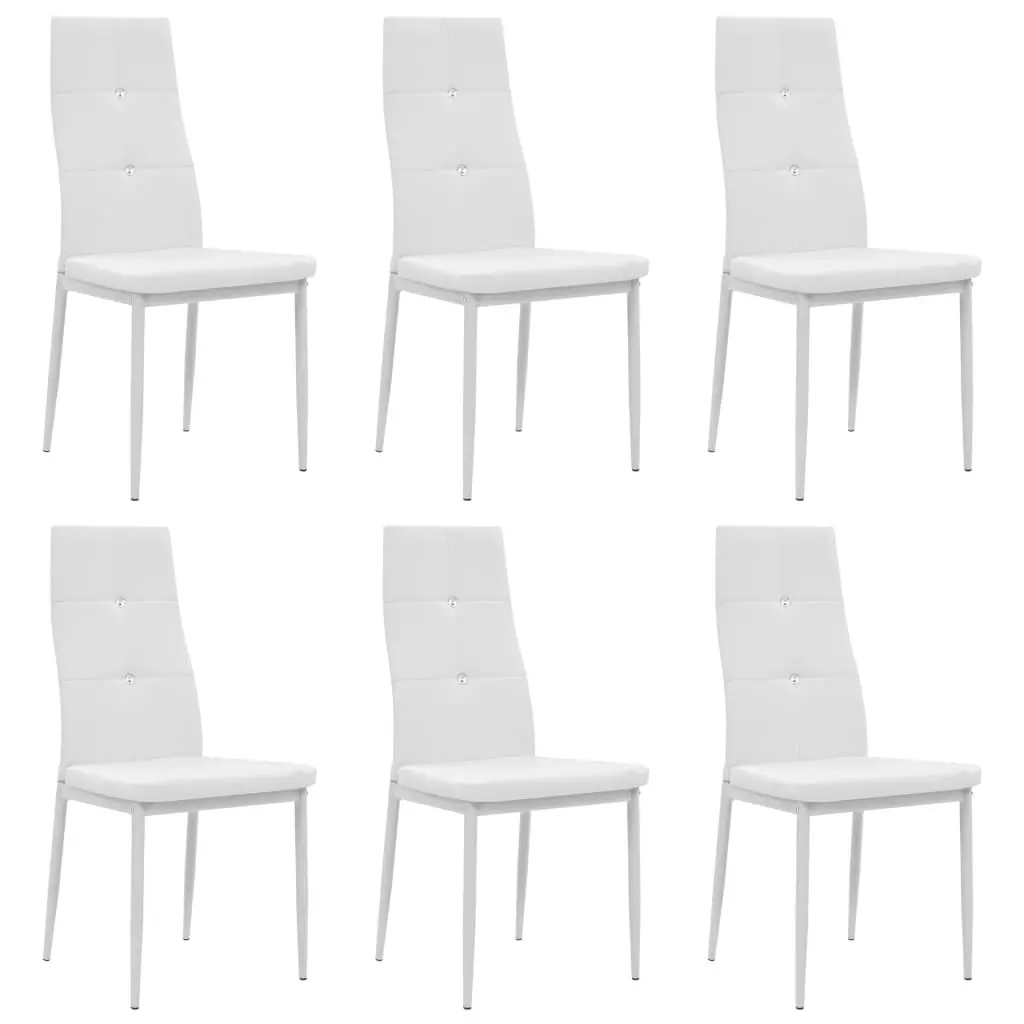 Dining Chairs 6 pcs White Faux Leather 275436 - Furniture