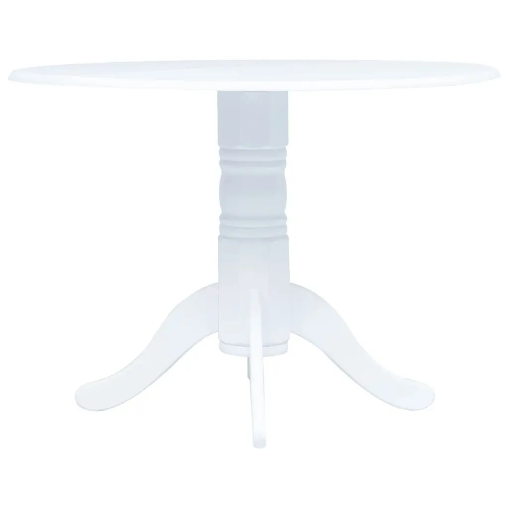Dining Table White 106 cm Solid Rubber Wood 247353 - Furniture