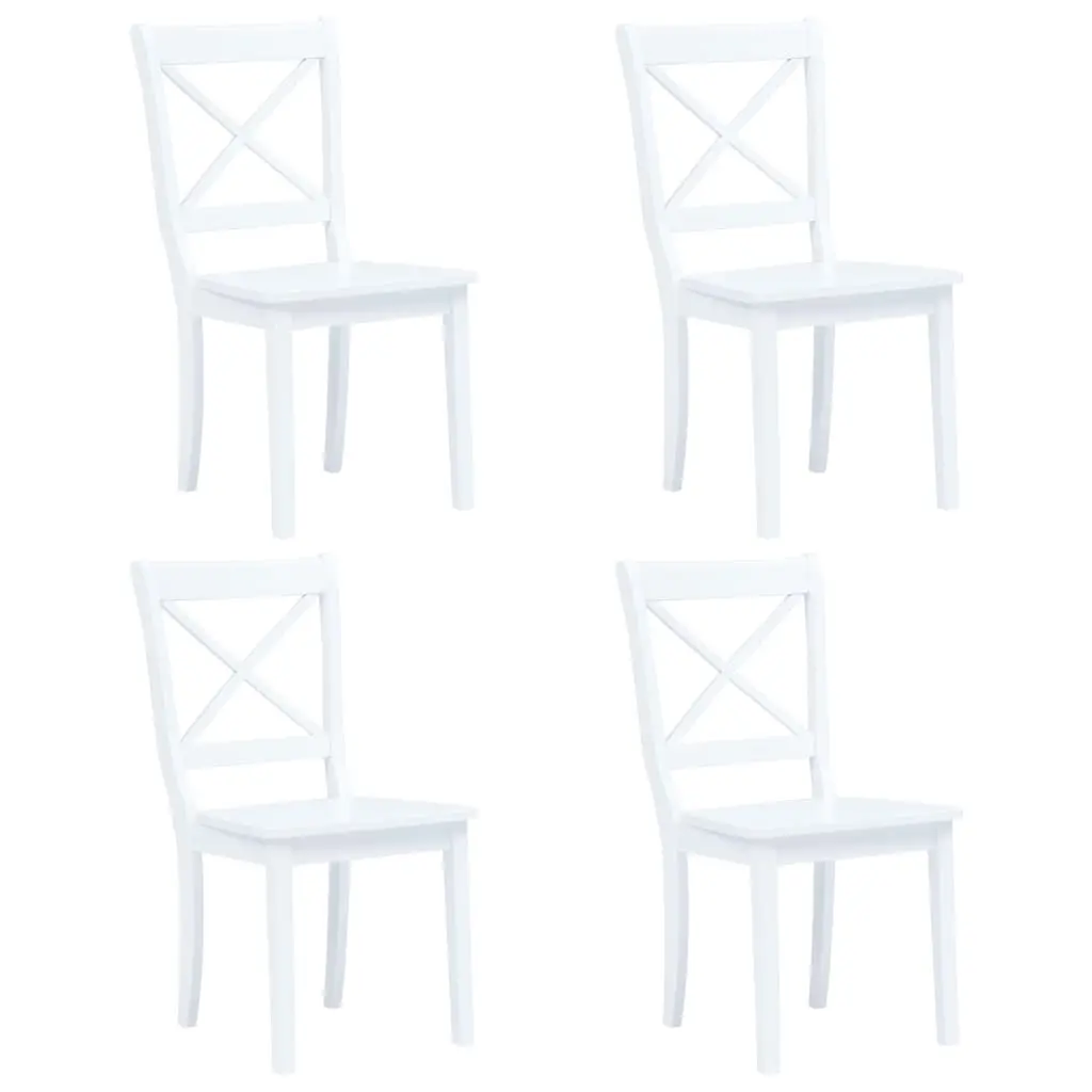 Dining Chairs 4 pcs White Solid Rubber Wood 247357 - Shop Dining Chairs & Bar Stools
