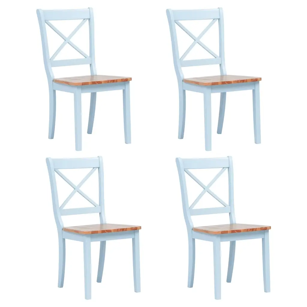 Dining Chairs 4 pcs Grey and Light Wood Solid Rubber Wood 247361 - Furniture