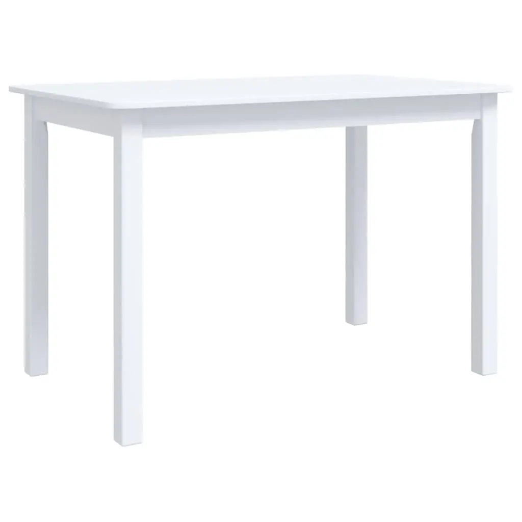 Dining Table White 114x71x75 cm Solid Rubber Wood 247362 - Furniture
