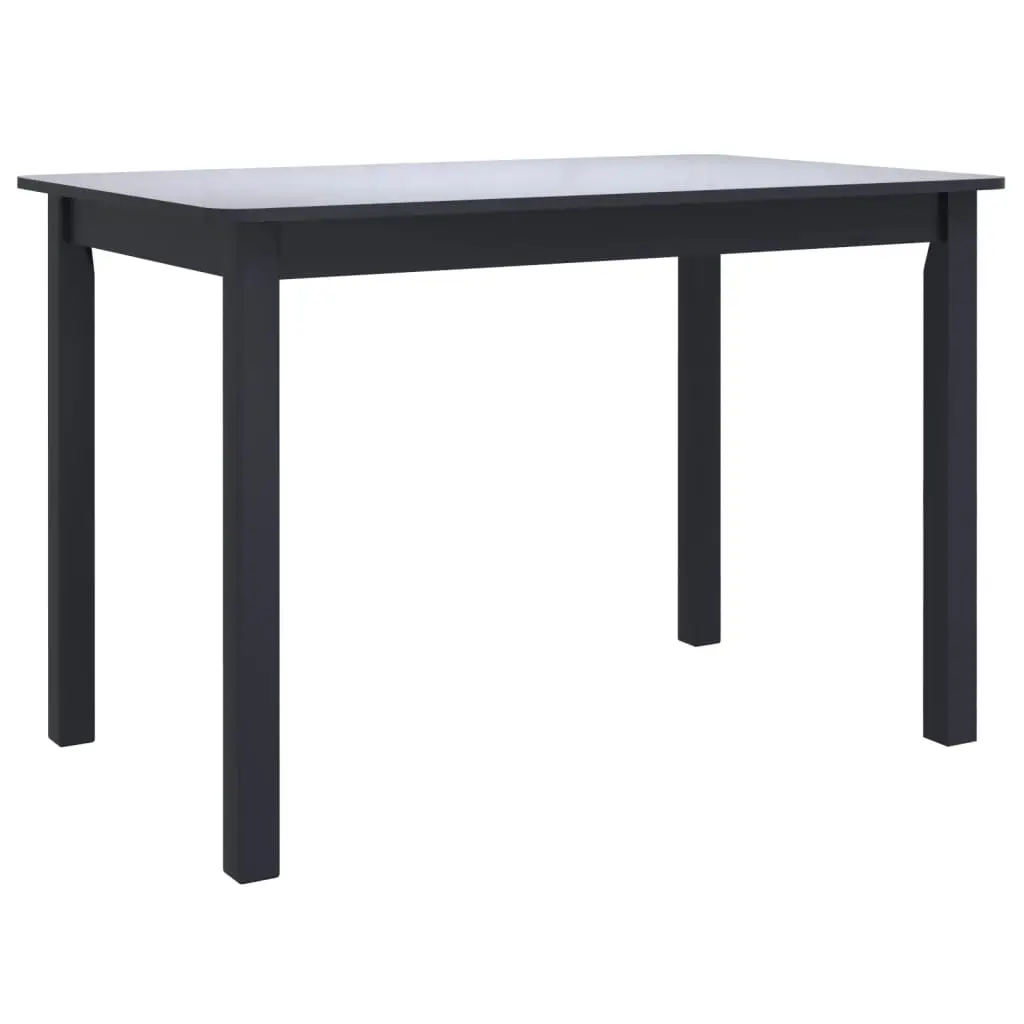 Dining Table Black 114x71x75 cm Solid Rubber Wood 247364 - Furniture