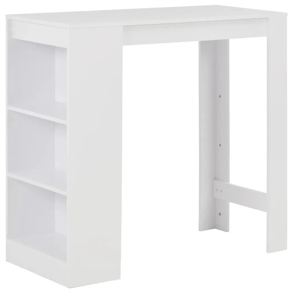Bar Table with Shelf White 110x50x103 cm 280211 - Furniture