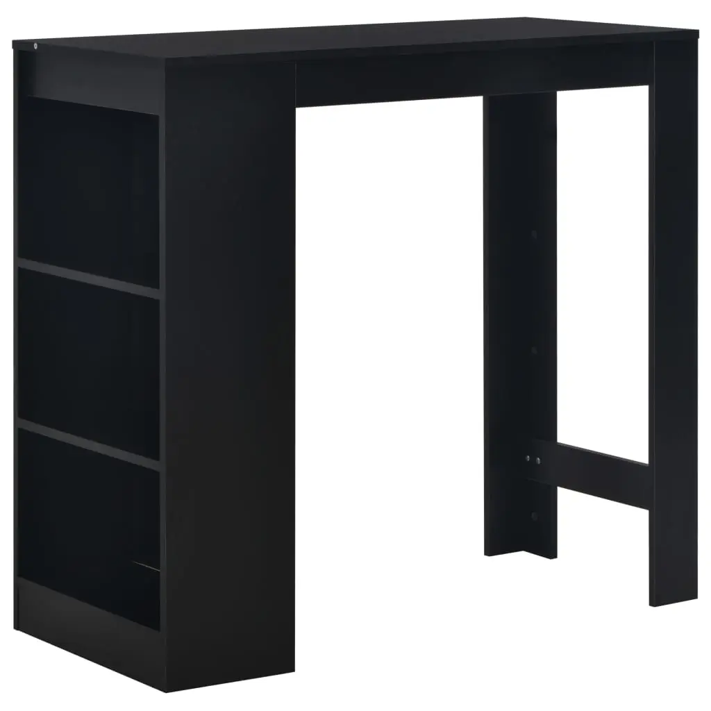 Bar Table with Shelf Black 110x50x103 cm 280212 - Furniture