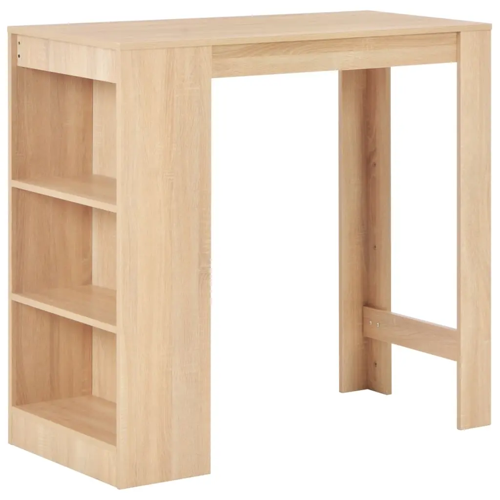 Bar Table with Shelf Oak 110x50x103 cm 280213 - Furniture