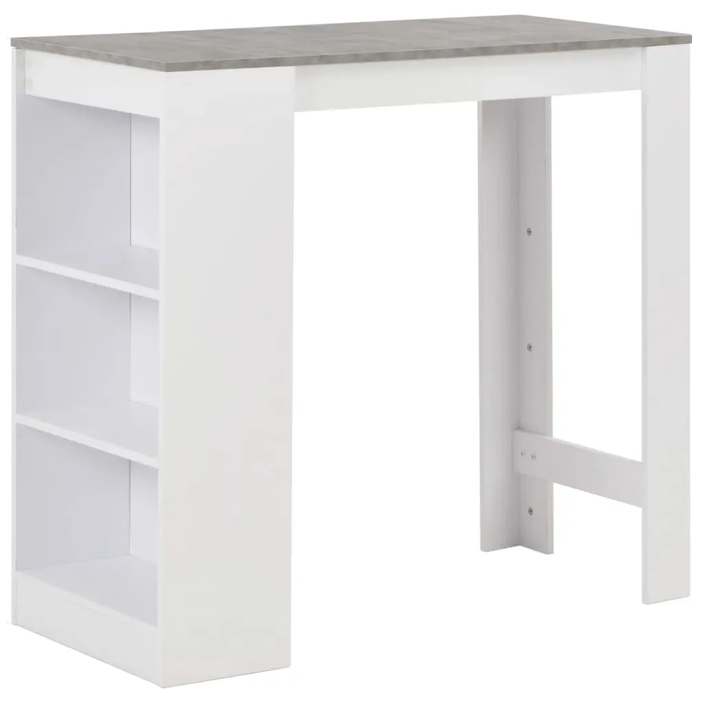 Bar Table with Shelf White 110x50x103 cm 280214 - Furniture