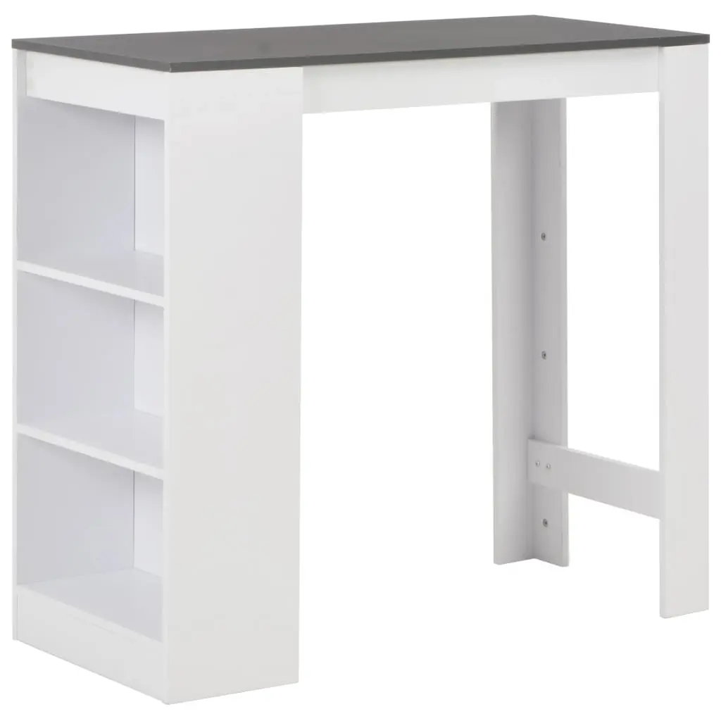 Bar Table with Shelf White 110x50x103 cm 280216 - Furniture