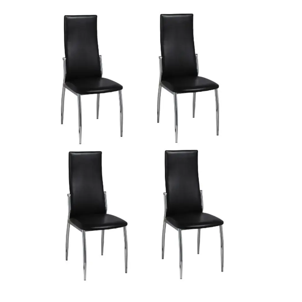 Dining Chairs 4 pcs Black Faux Leather 60570 - Furniture