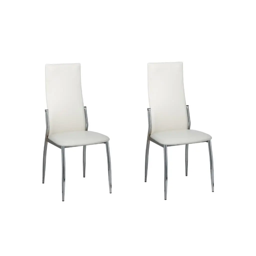 Dining Chairs 2 pcs White Faux Leather 60571 - Shop Dining Chairs & Bar Stools