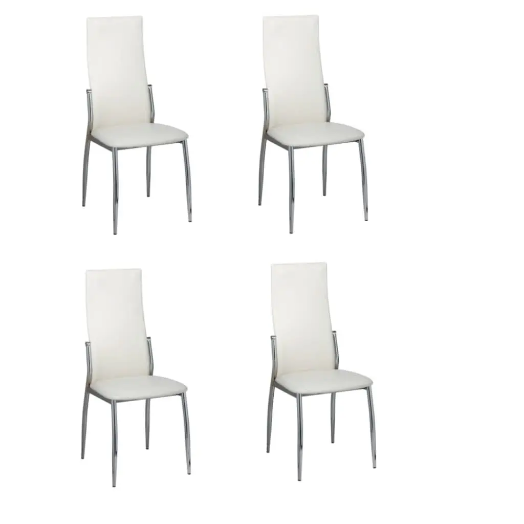 Dining Chairs 4 pcs White Faux Leather 60572 - Furniture