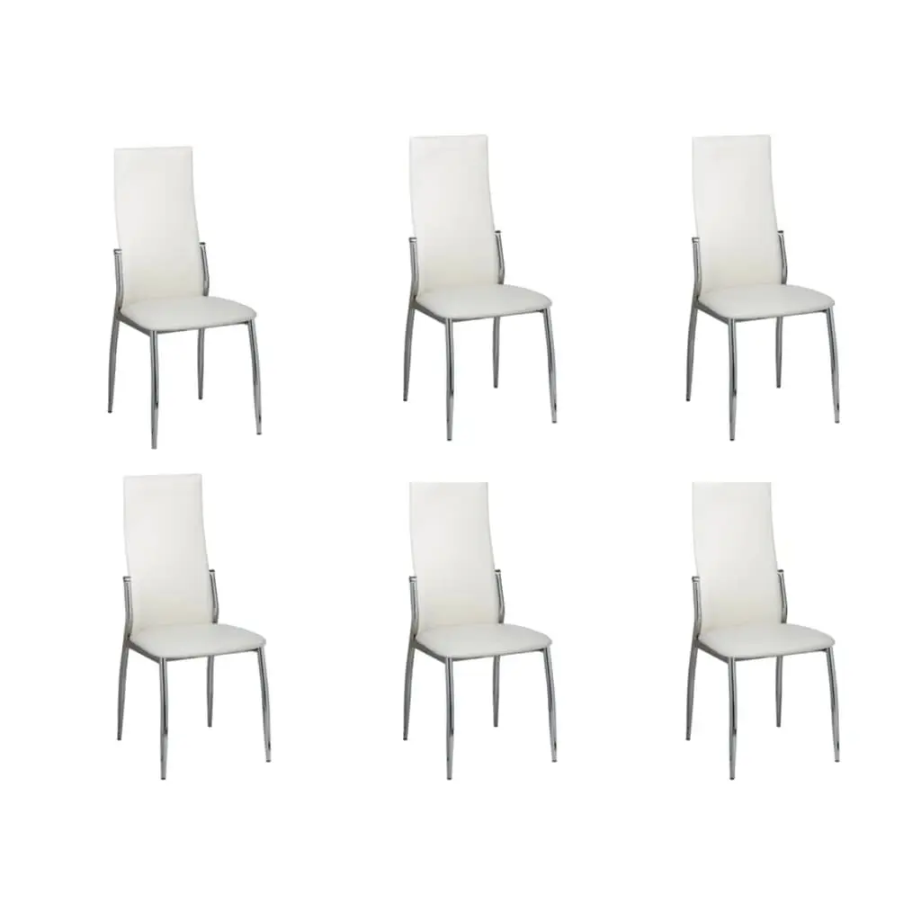 Dining Chairs 6 pcs White Faux Leather 160258 - Shop Dining Chairs & Bar Stools