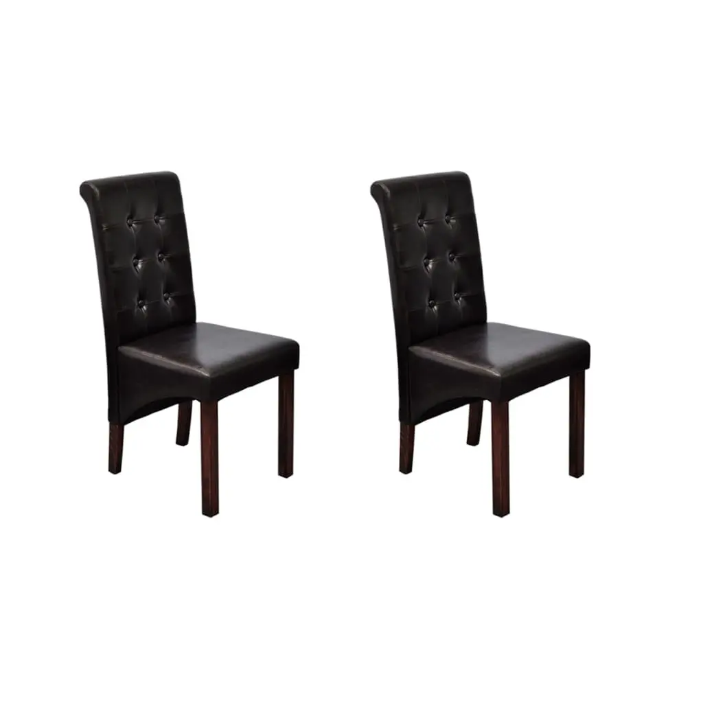 Dining Chairs 2 pcs Brown Faux Leather 60622 - Furniture