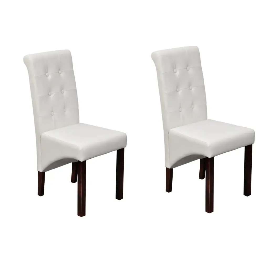 Dining Chairs 2 pcs White Faux Leather 60624 - Furniture