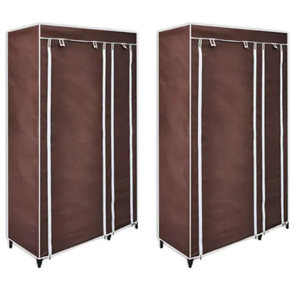 Fabric Wardrobes 2 pcs Brown 60722 - Furniture