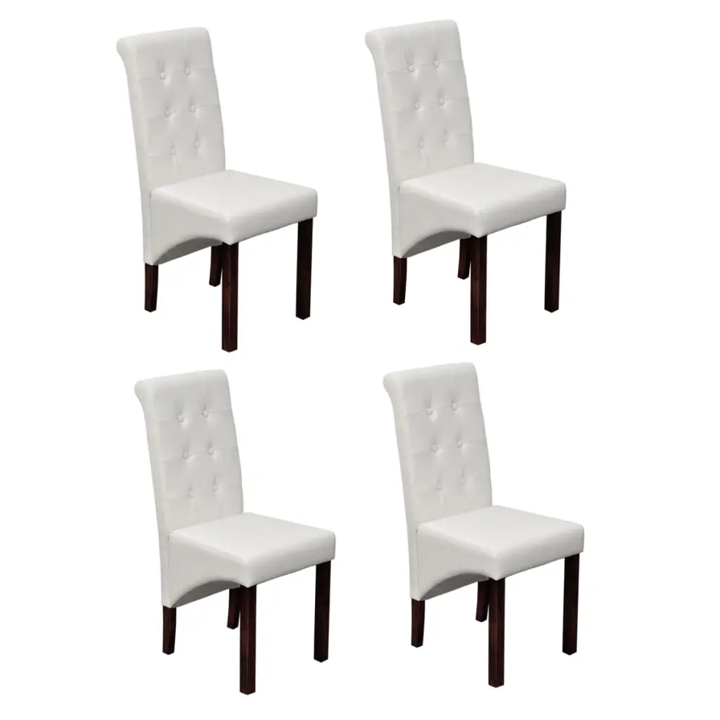 Dining Chairs 4 pcs White Faux Leather 160315 - Furniture